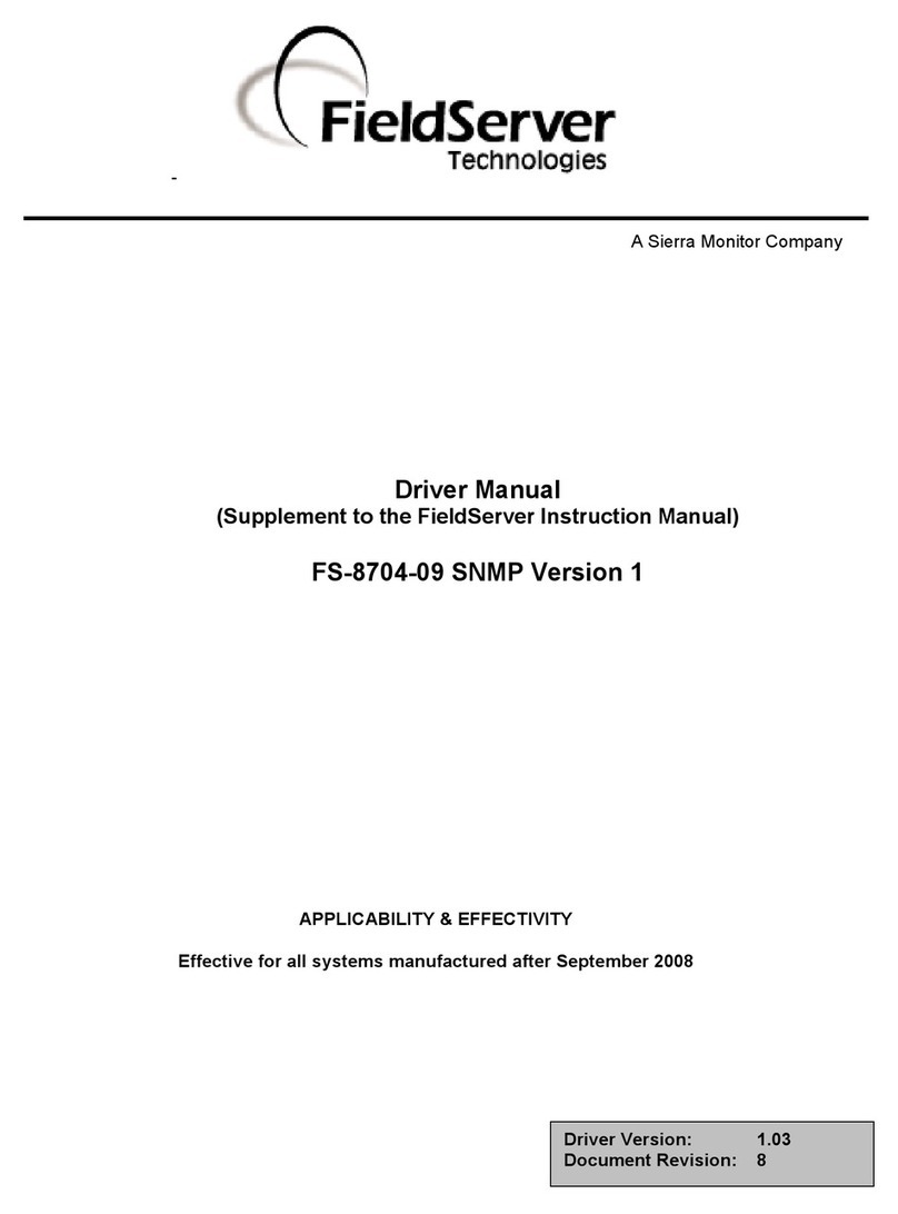 FieldServer FS-8704-09 SNMP Release note
