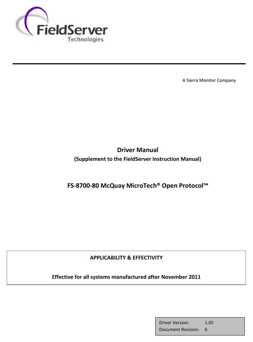 FieldServer FS-8700-80 Driver manual
