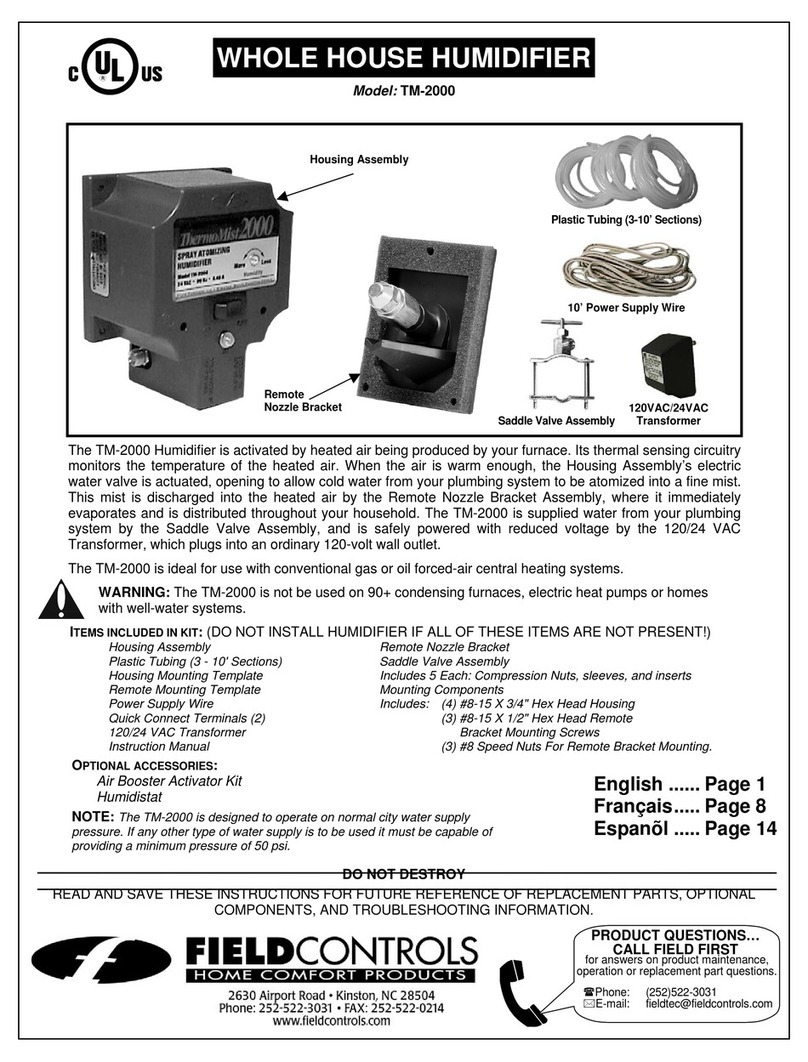 Field Controls TM-2000 User manual
