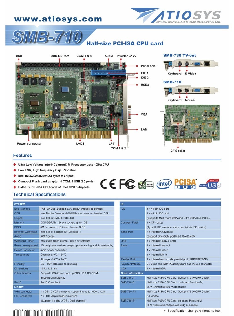 Atiosys SMB-710 Specification sheet