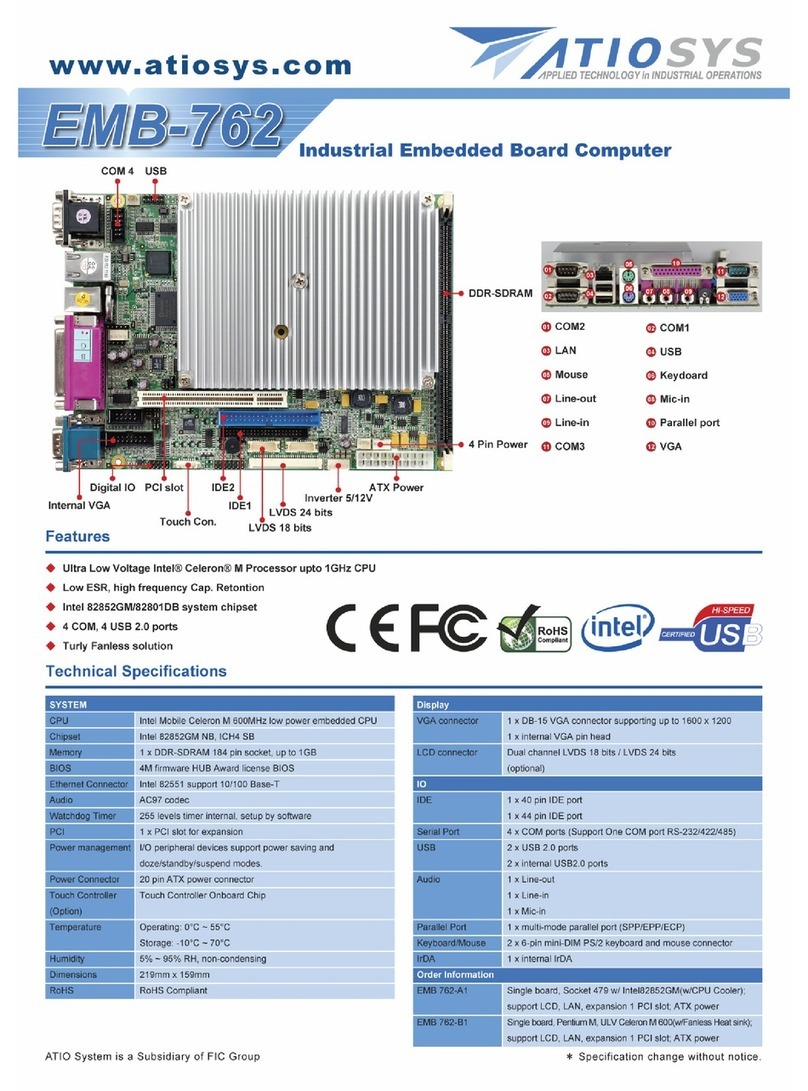 Atiosys EMB-762 Specification sheet