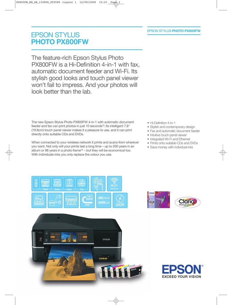 Epson Stylus Photo Printer PX800FW User manual