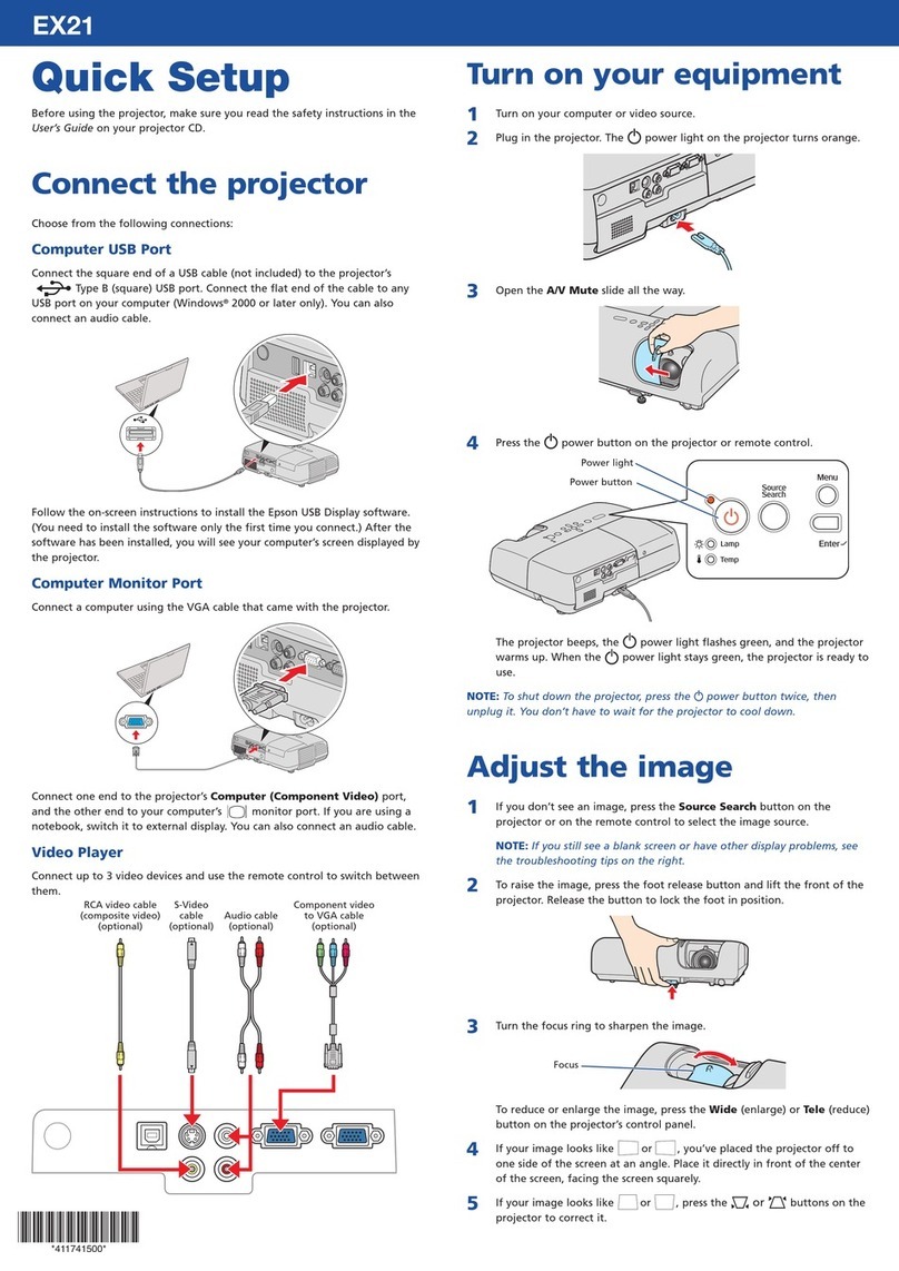 Epson EX21 Specification sheet