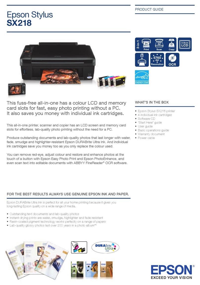 Epson STYLUS SX218 User manual
