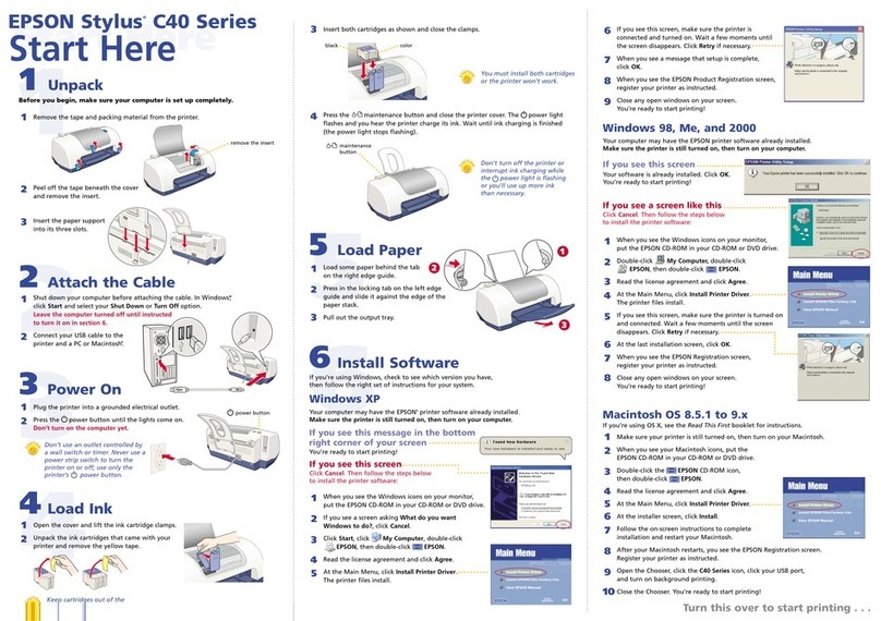 Epson Stylus C40UX Instruction Manual