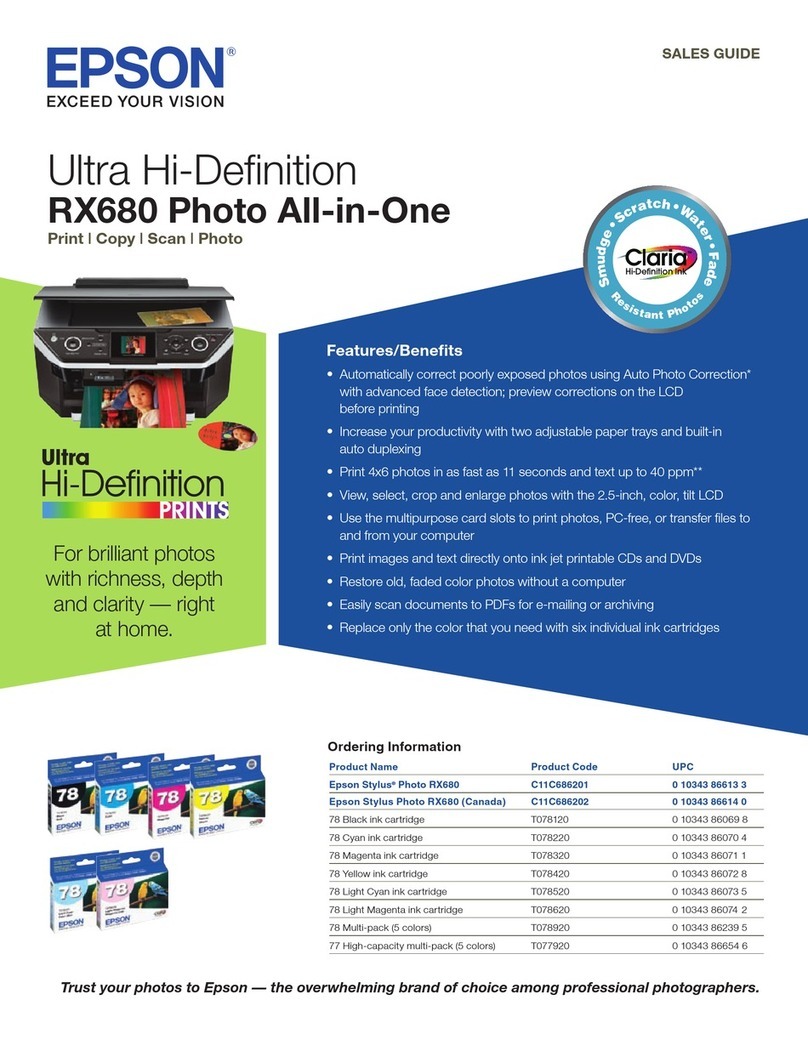 Epson RX680 - Stylus Photo Color Inkjet User manual