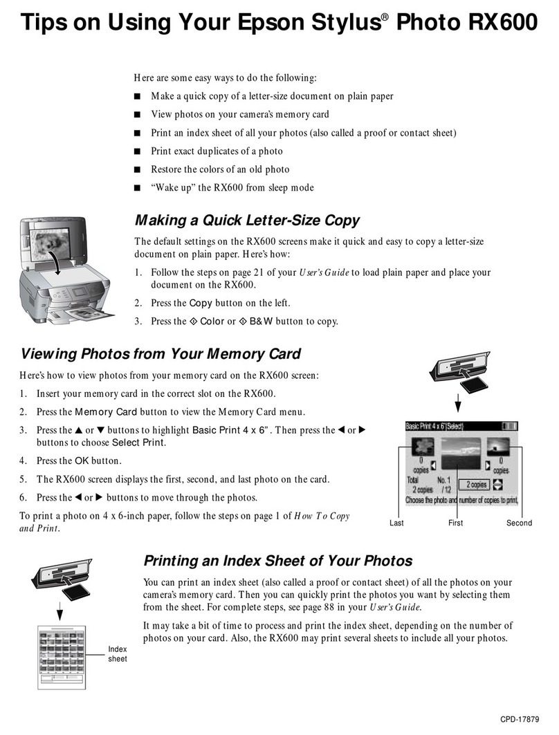 Epson Stylus Photo RX600 Assembly instructions