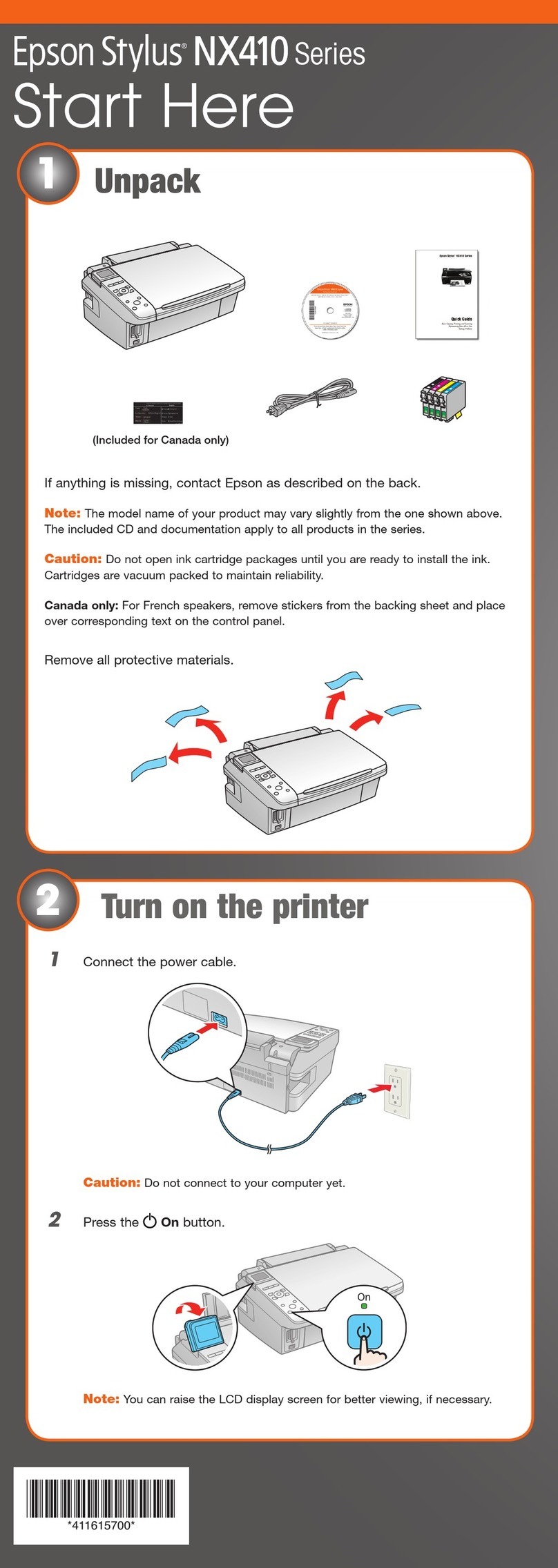 Epson Stylus NX410 Series Instruction Manual