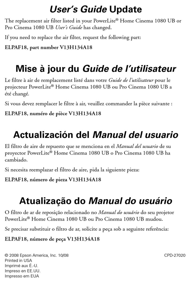Epson PowerLite Home Cinema 2000 User manual