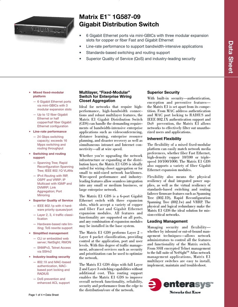 Enterasys Matrix E1 1G587-09 datasheet