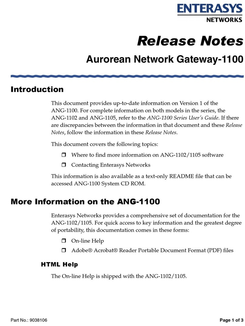 Enterasys ANG-1100 Series Release notes