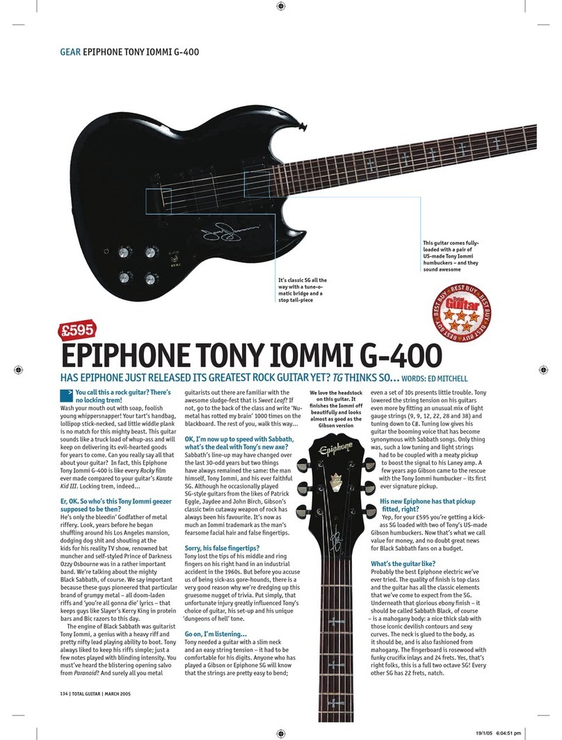 Epiphone TONY IOMMI G-400 User manual