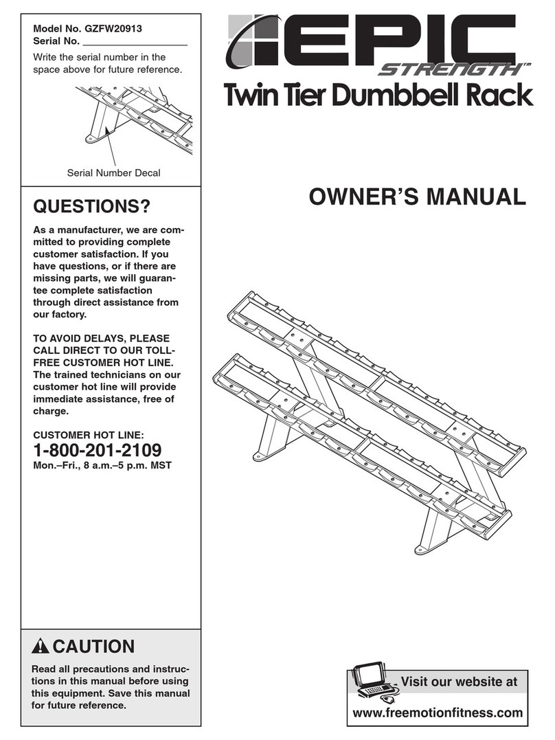 Epic FLAT Twin Tier Dumbbell Rack GZFW20913 owner's manual