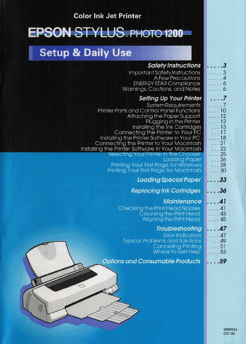 Epson Stylus Photo 1200 User manual