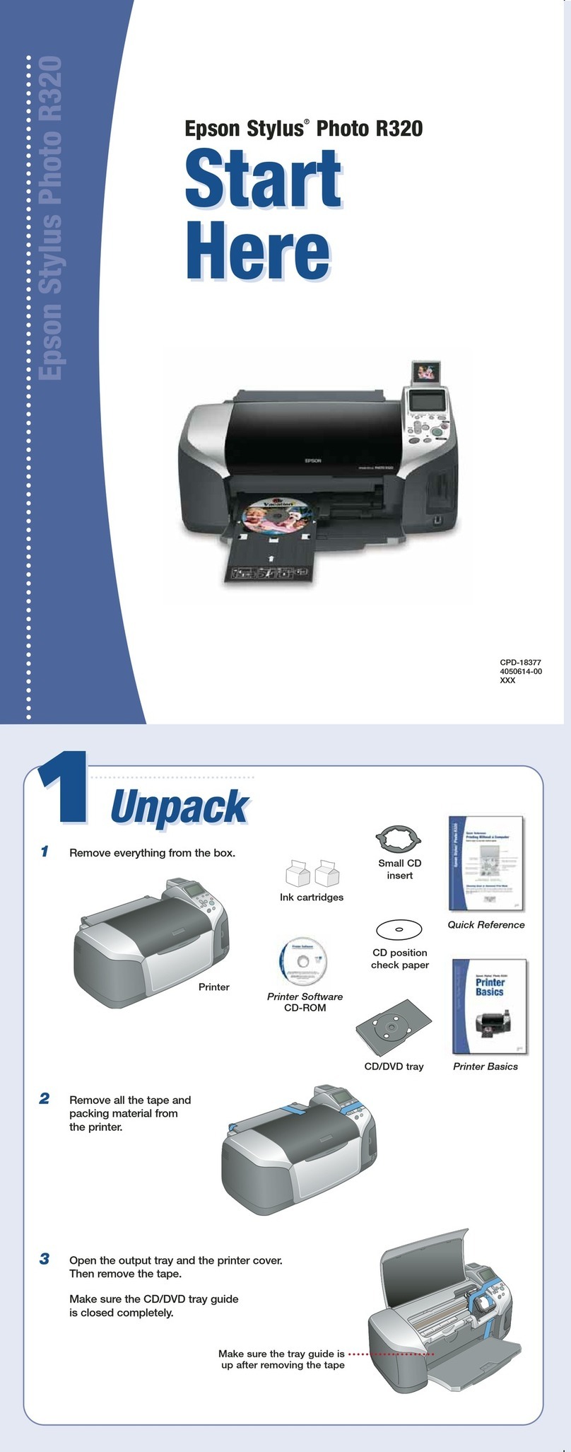 Epson R320 - Stylus Photo Color Inkjet Printer Instruction Manual