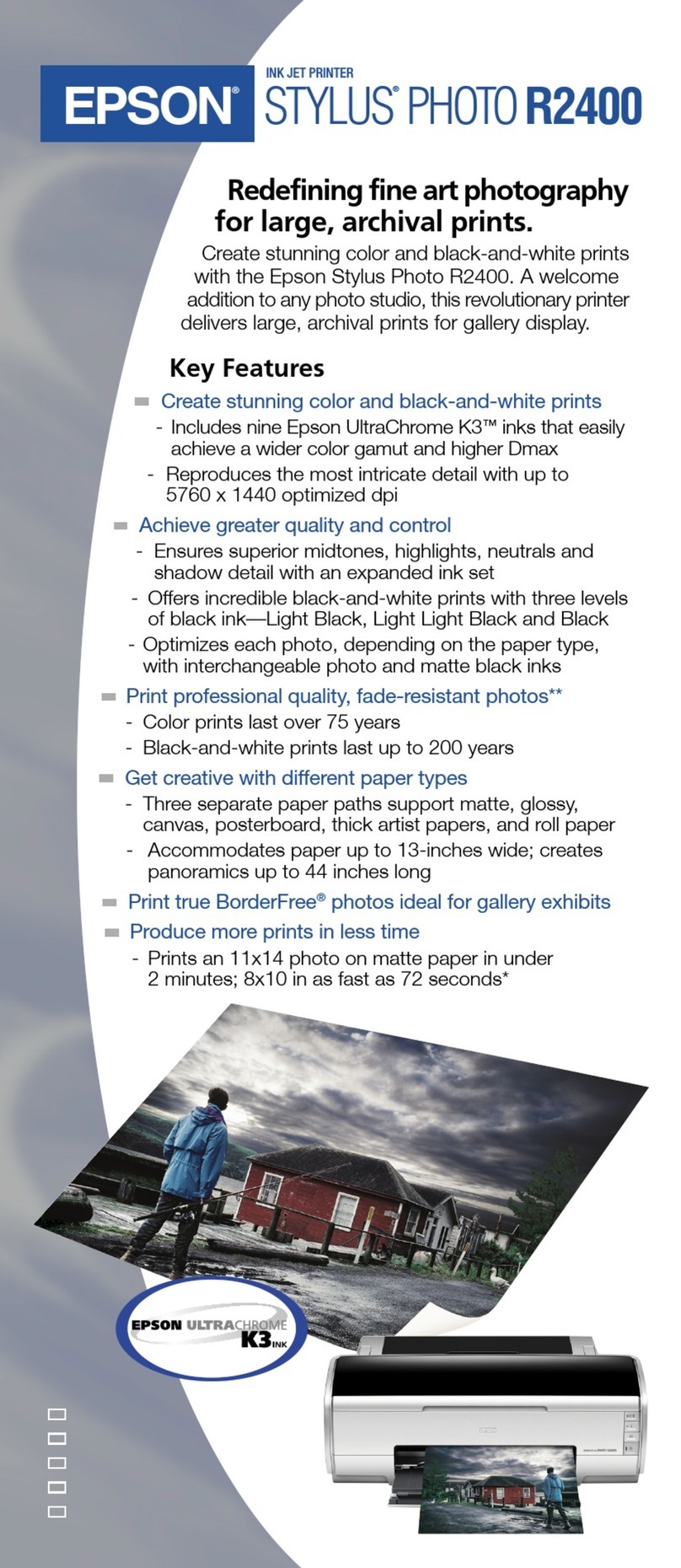 Epson R2400 - Stylus Photo Color Inkjet Printer User manual