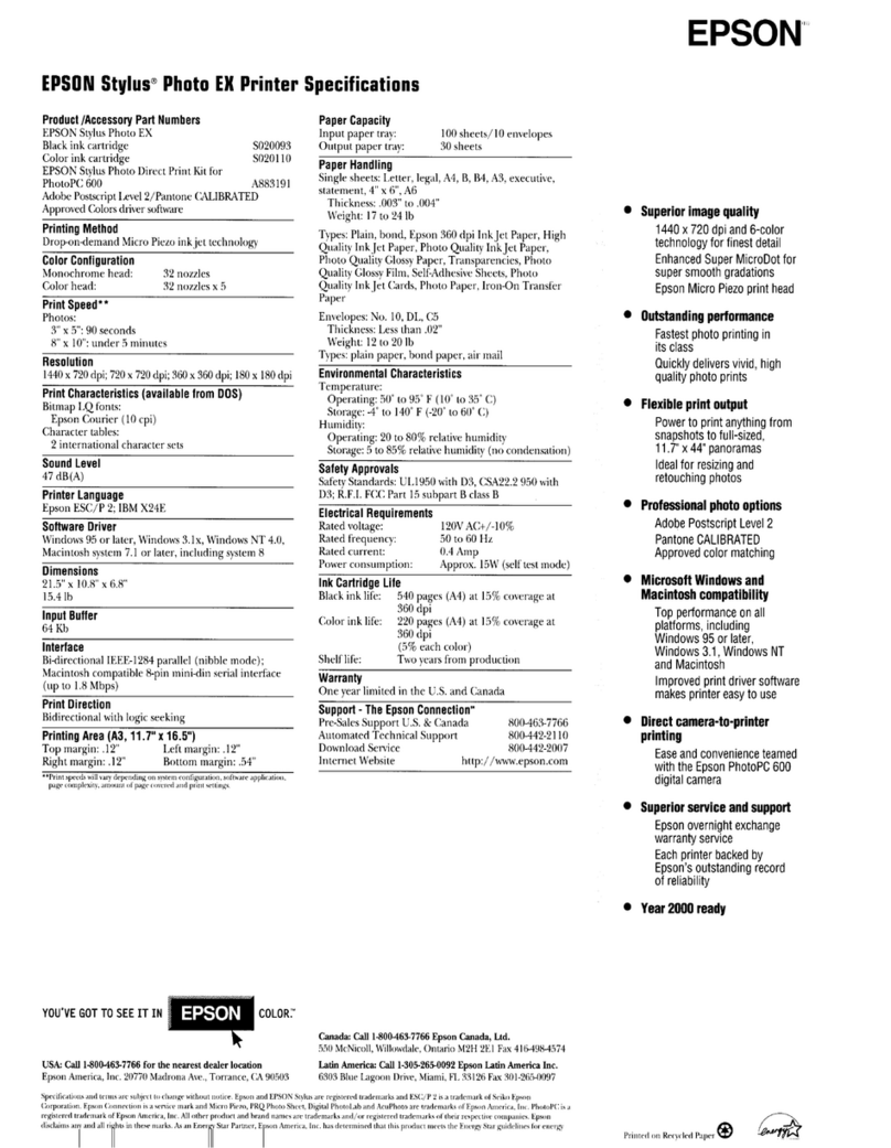 Epson Stylus Photo EX User manual
