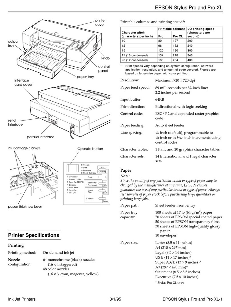 Epson Stylus Pro XL User manual