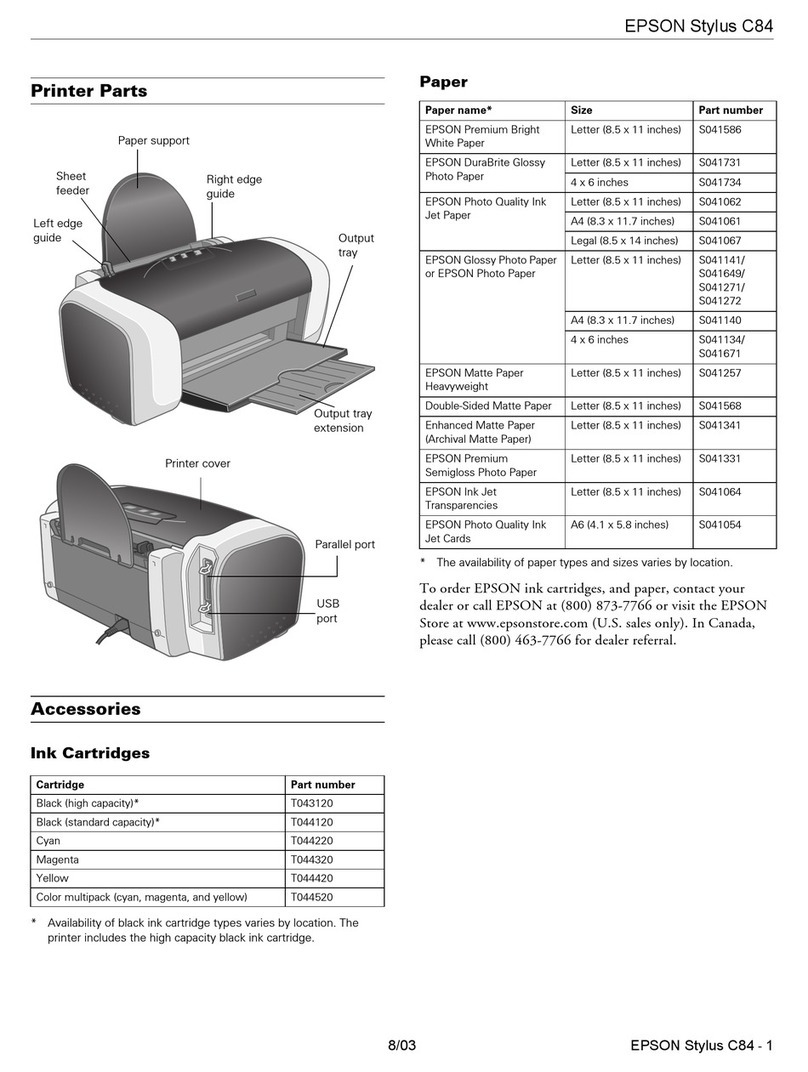Epson Stylus C84 User manual