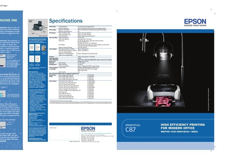 Epson Stylus C87 User manual