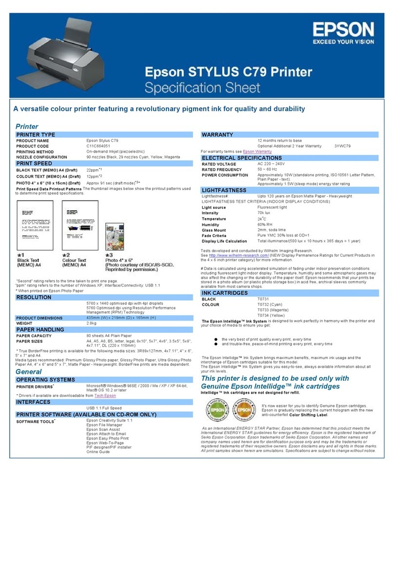 Epson Stylus C79 User manual