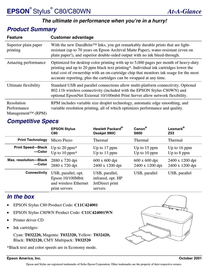 Epson Stylus Color C80 User manual