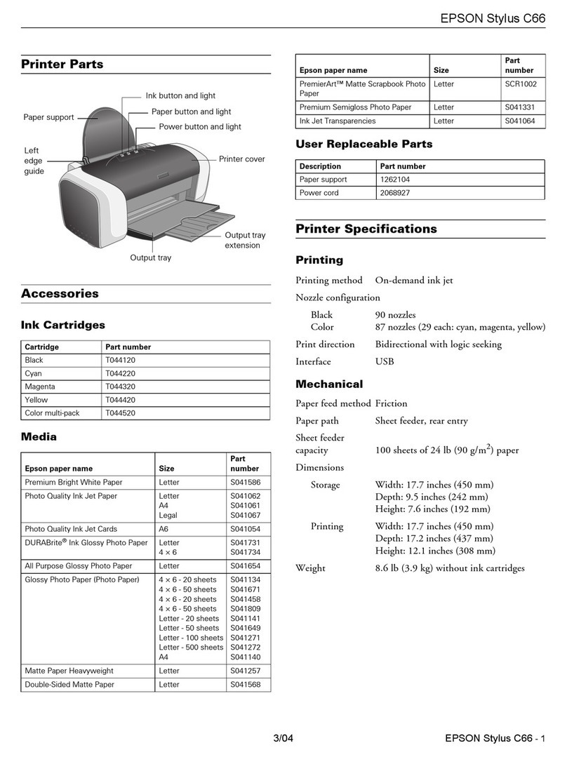 Epson Stylus C66 User manual
