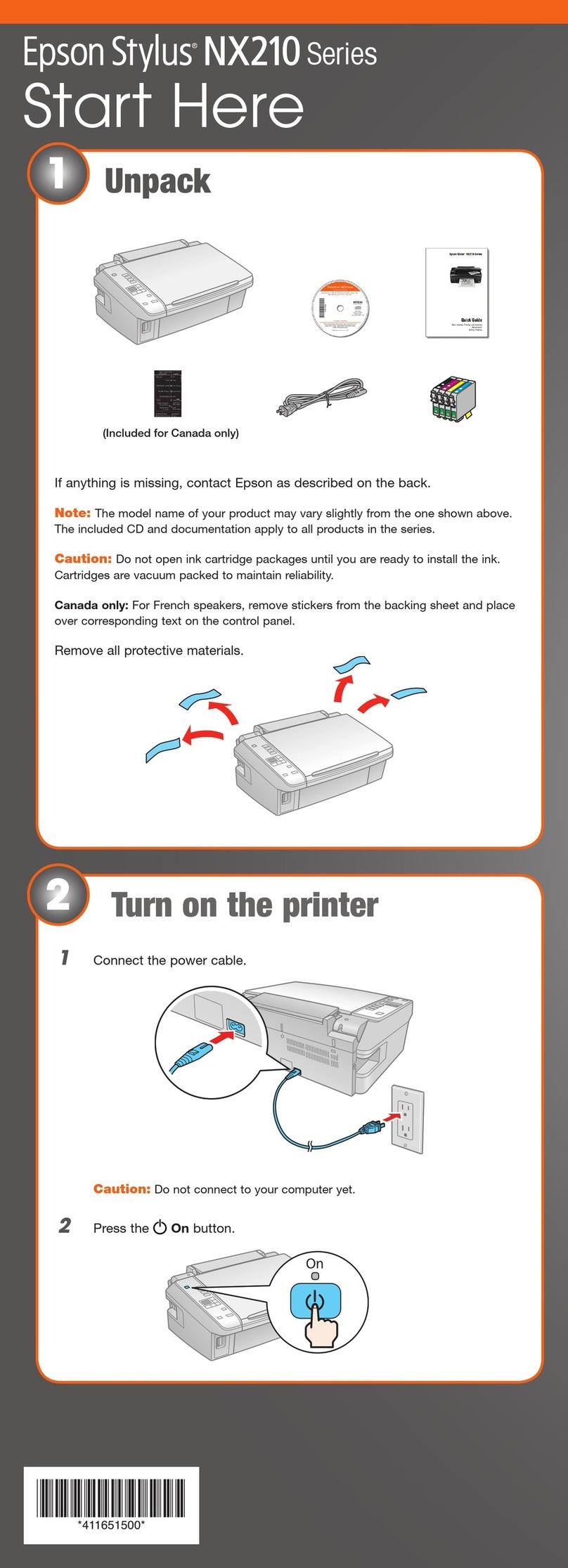 Epson Stylus NX210 Series Instruction Manual
