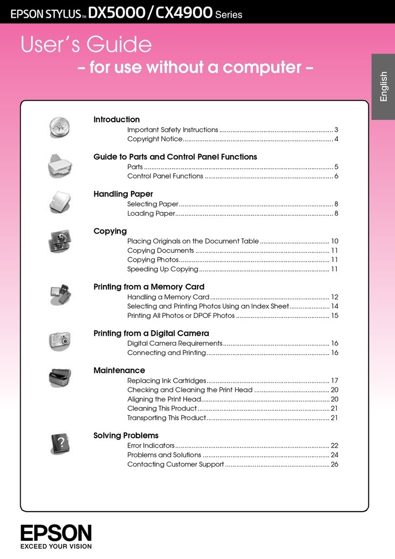 Epson Stylus DX5000 Series User manual Epson Stylus DX5000 Series User manual