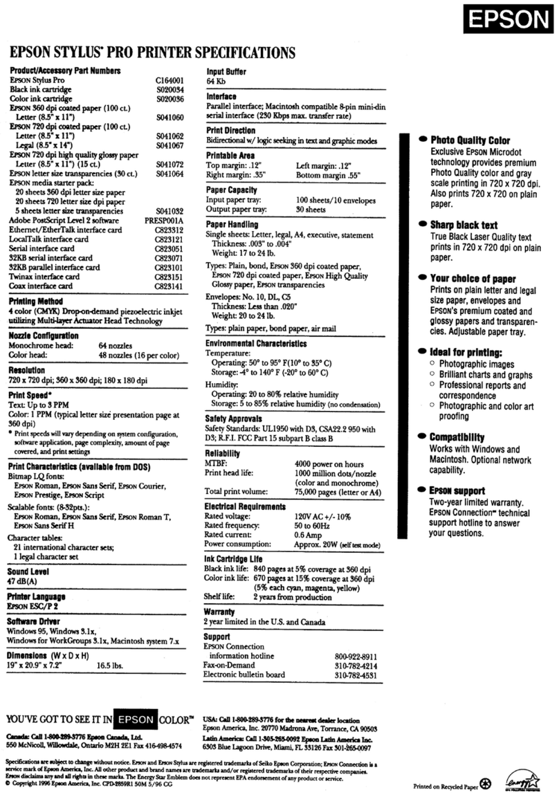 Epson Stylus pro 7700m User manual