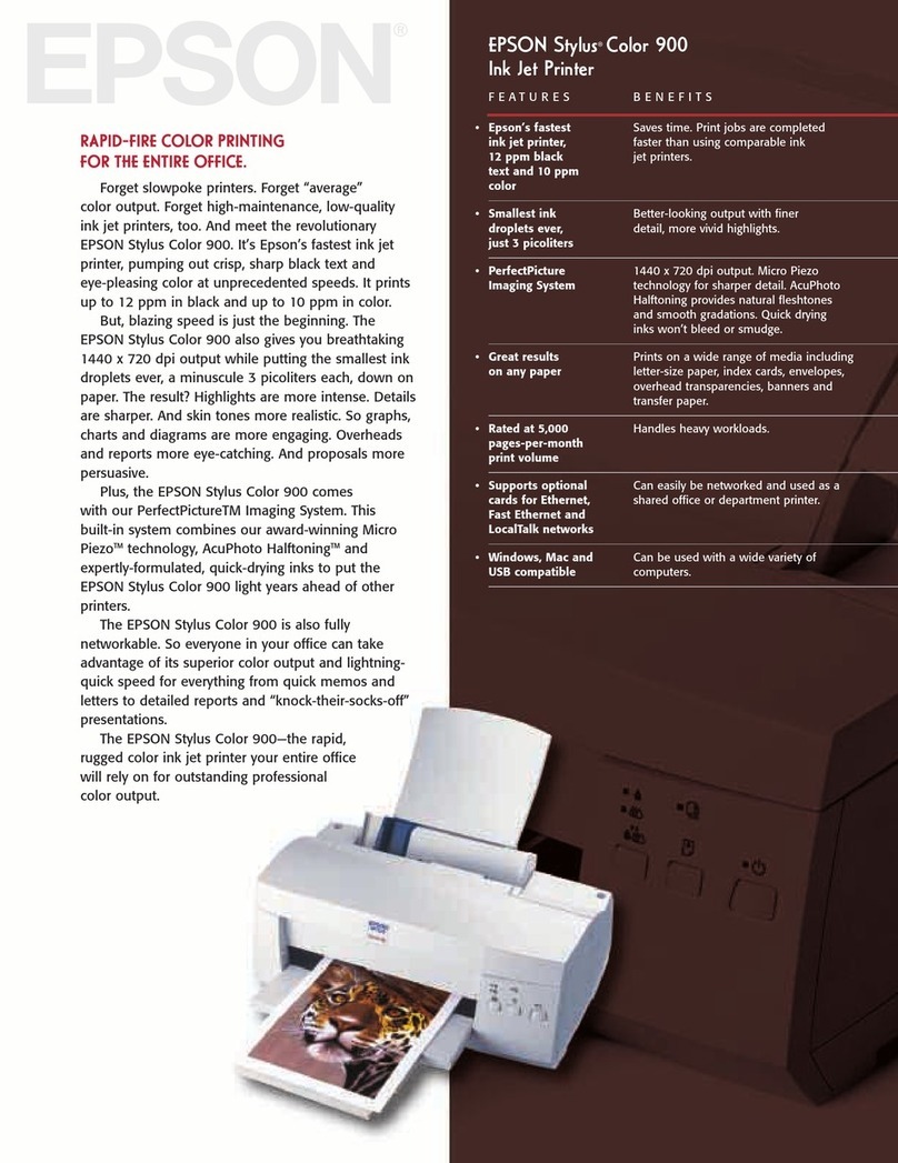 Epson Stylus Color 900 User manual
