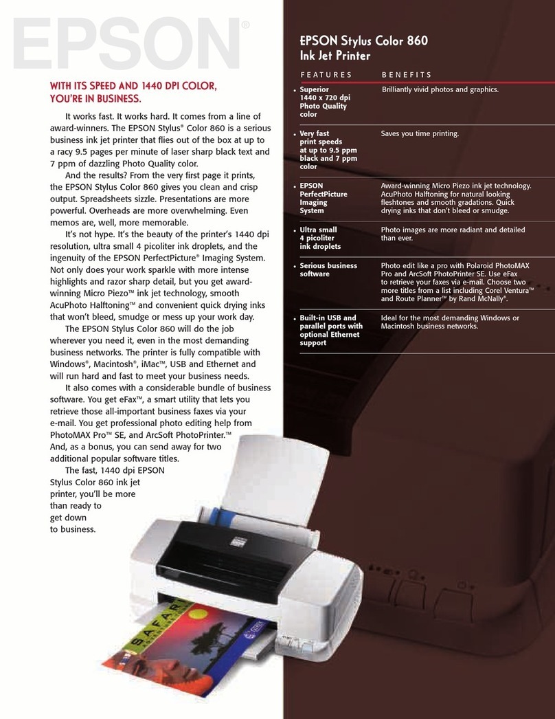 Epson Stylus COLOR 860 User manual