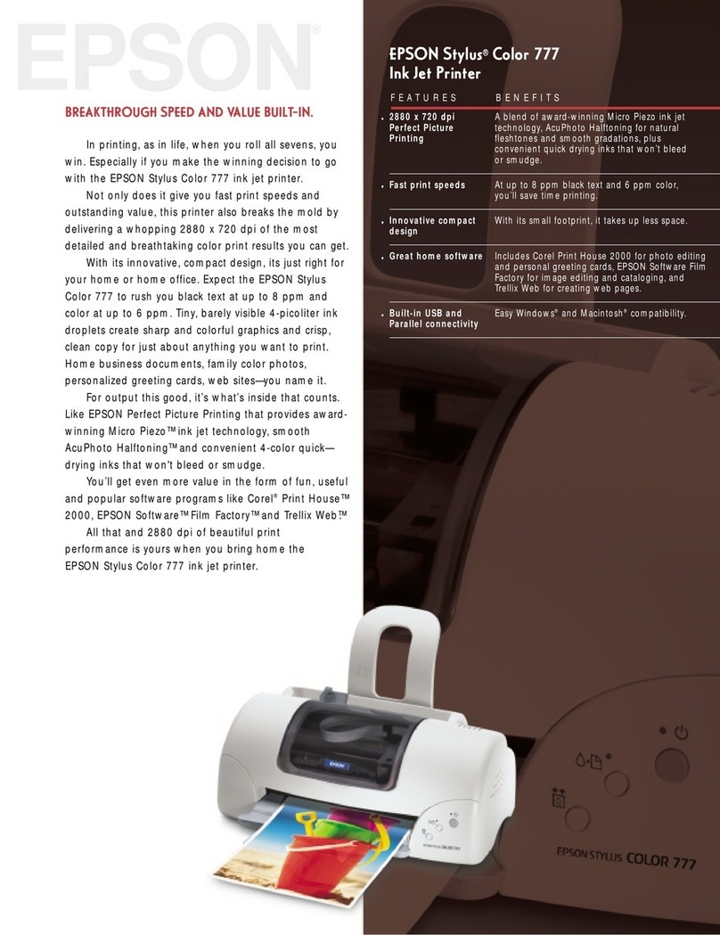 Epson Stylus Color 777 User manual