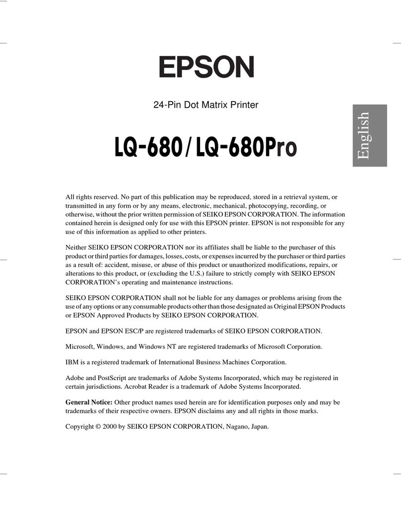 Epson 24-PIN DOT MATRIX PRINTER LQ-680 User manual