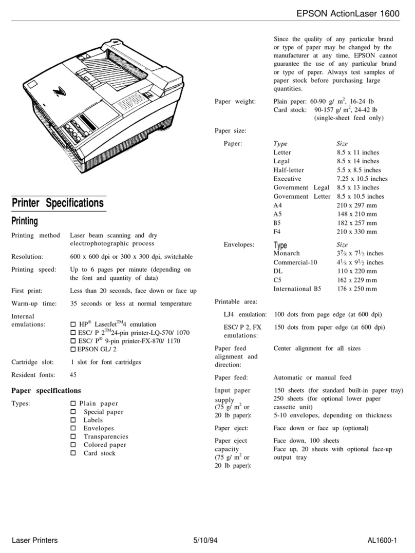Epson ActionLaser 1600 User manual