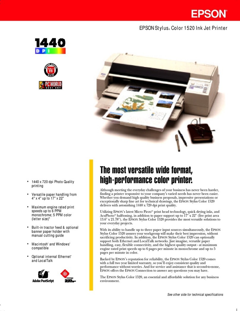 Epson 1520 - Stylus Color Inkjet Printer User manual