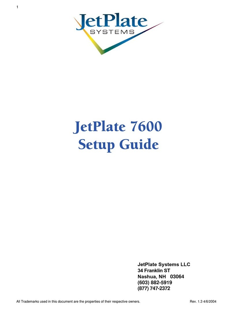 JetPlate Systems JetPlate 7600 Setup guide