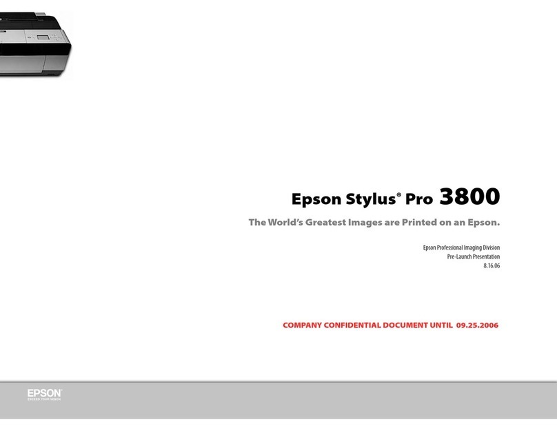 Epson 3800 - Stylus Pro Color Inkjet Printer User manual