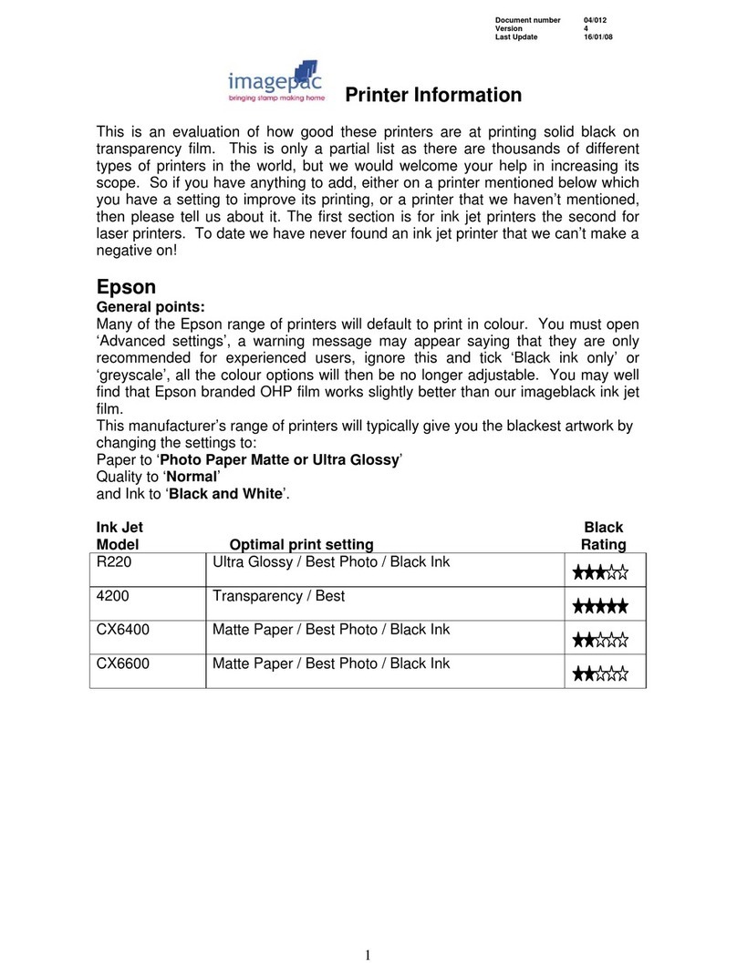 Epson R220 - Stylus Photo Color Inkjet Printer Technical manual