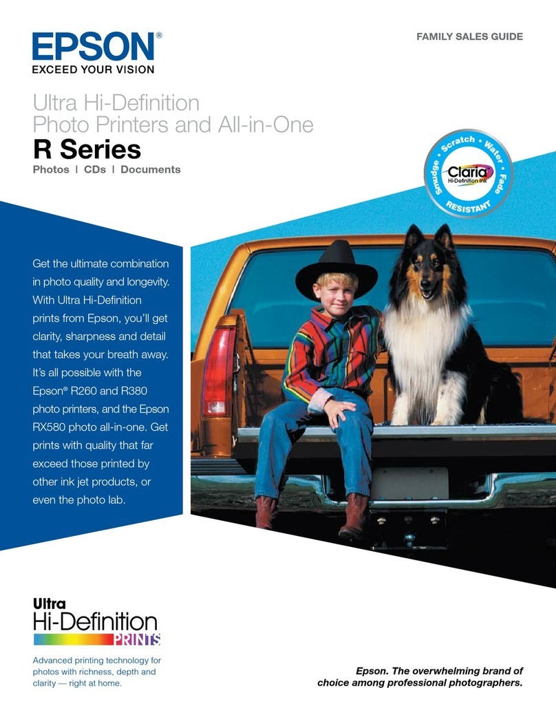 Epson R260 - Stylus Photo Color Inkjet Printer User manual