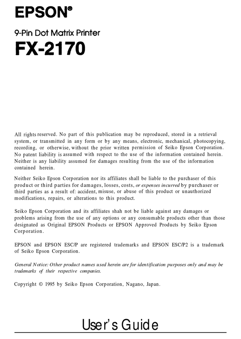 Epson FX-2170 - Impact Printer User manual