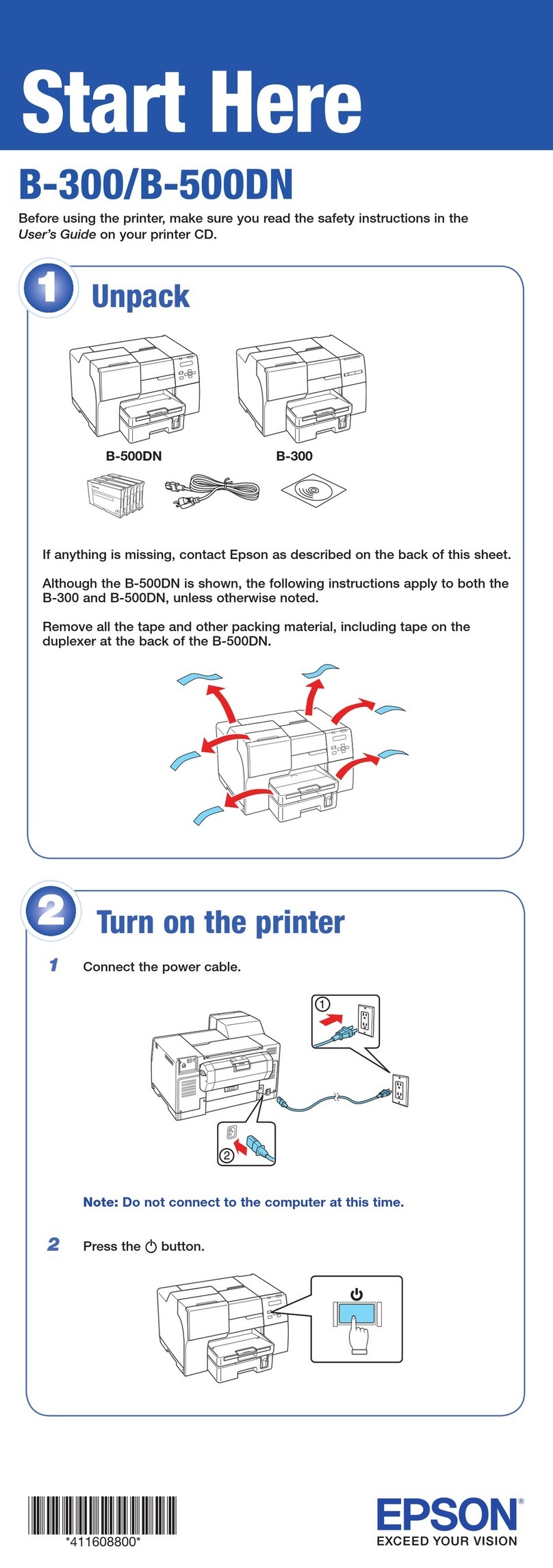 Epson B-500DN Start here
