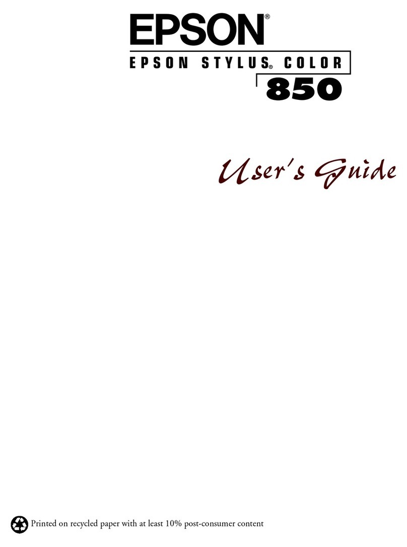 Epson Stylus Color 850 User manual