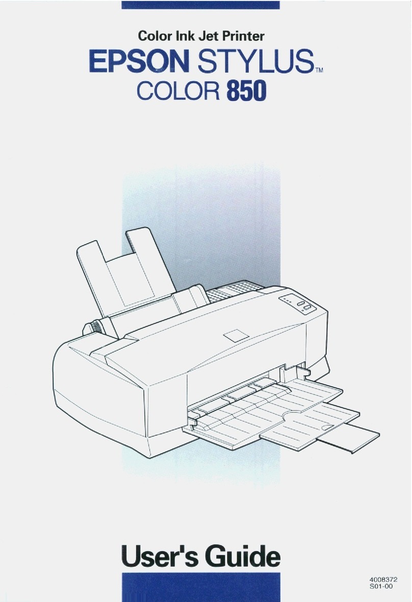 Epson Stylus Color 850 User manual
