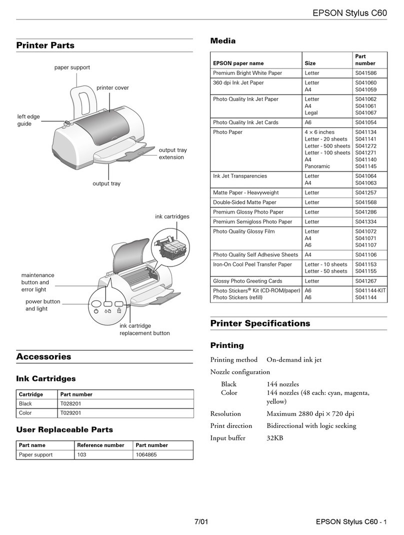 Epson Stylus Color C60 User manual