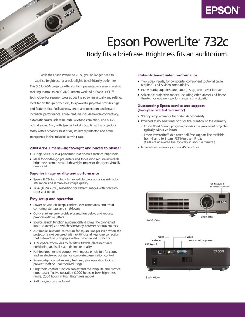 Epson PowerLite 732c Specifications