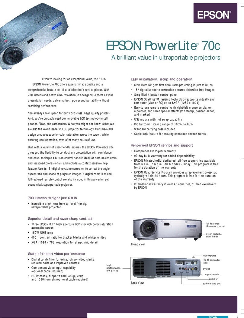 Epson PowerLite 70c User manual