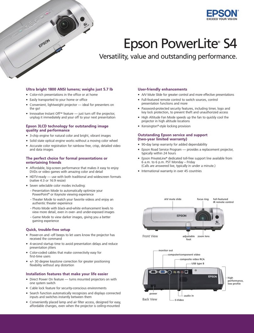 Epson PowerLite S4 User manual