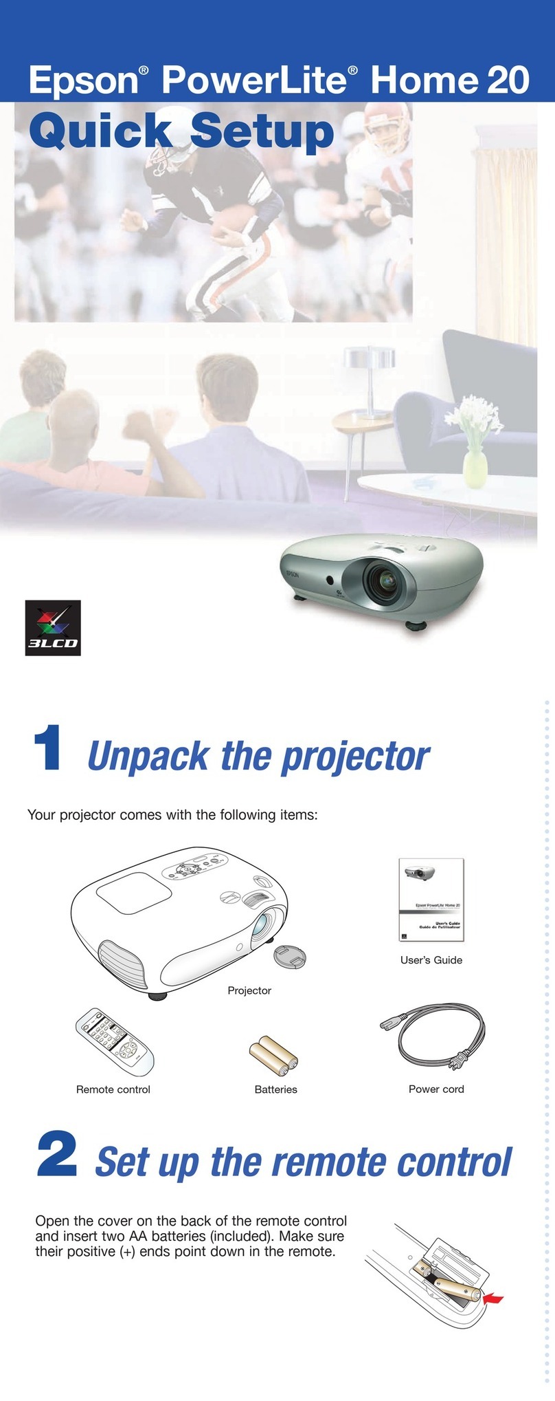 Epson PowerLite Home 20 Specification sheet