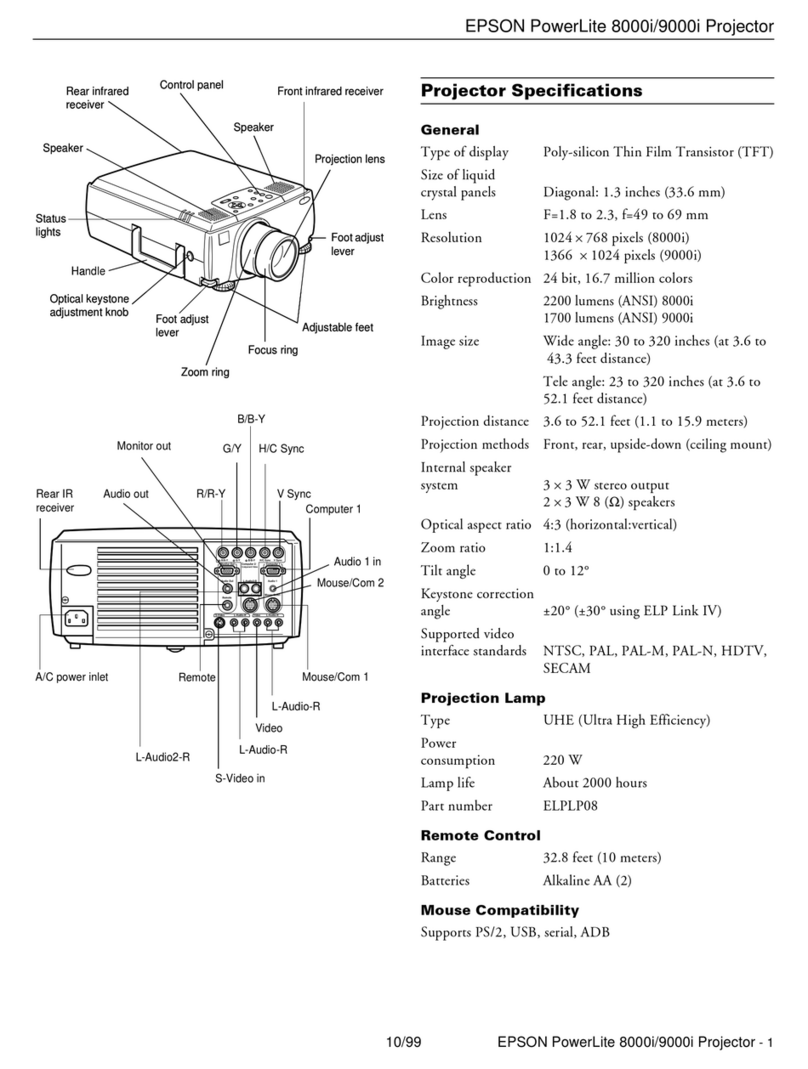 Epson 9000i - PowerLite SXGA LCD Projector User manual Epson 9000i - PowerLite SXGA LCD Projector User manual